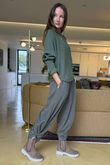 Conrad Batwing Ruffle Cuff Knit Moss 